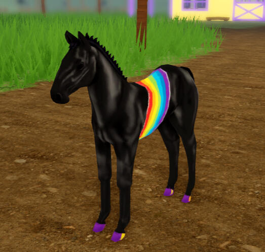 Fruity Pebbles | Black Rainbow Quarter Horse